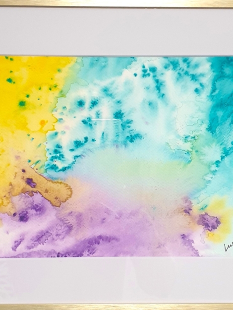 ręcznie malowana akwarela wulkanus